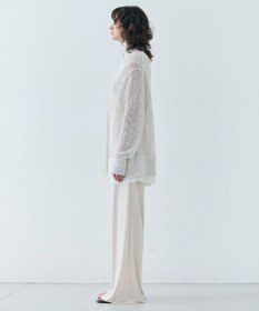 BEIGE， 【洗える】ALOE / コットンメッシュVネックミドル丈カーディガン