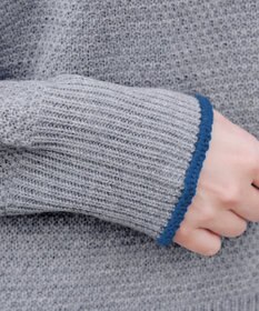 Tiaclasse 【洗える】かのこ編み配色ラインニットプルオーバー