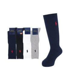 NAIGAI POLO RALPH LAUREN ポロ ラルフ ローレン｜子供 男の子 女の子 キッズ ボーイズ ガールズ｜ワンポイント刺繍 綿混｜リブ ハイソックス