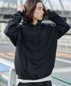 WEGO 【ユニセックス着用ITEM】エンボスステッチロゴプルパーカー