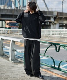 WEGO 【ユニセックス着用ITEM】エンボスステッチロゴプルパーカー