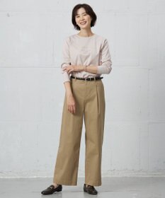 J.PRESS LADIES 【洗える】20チノストレッチ ワイドパンツ