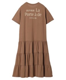 earth music&ecology バックロゴティアードワンピース