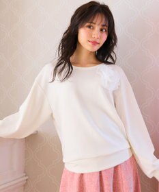 Feroux 【洗える】ローズコサージュ ダンボールプルオーバー