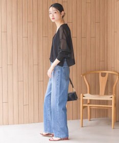 AMERICAN HOLIC ウォッシャブルショート丈シアーカーディガン