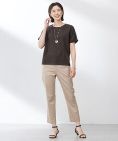 J.PRESS LADIES 【WEB限定・洗える】シャンブレーサテン テーパード パンツ