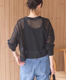 AMERICAN HOLIC ウォッシャブルショート丈シアーカーディガン