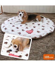 PET PARADISE ペットパラダイス くまちゃん 遠赤外線 ボアマット 丸型 (105cm)