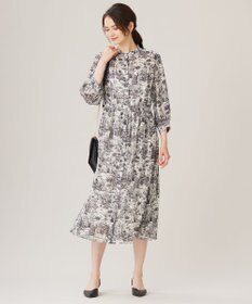 洗える】ランドスケーププリント ワンピース / 自由区 L