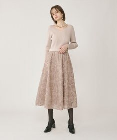 GRACE CONTINENTAL テープ刺繍ニットワンピース