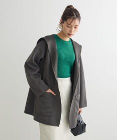 Green Parks ポンチフード付きカットカーディガン