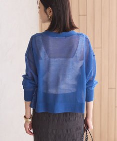 AMERICAN HOLIC ウォッシャブルショート丈シアーカーディガン