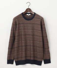 JOSEPH ABBOUD 【キングサイズ・ストレッチ/スウェードタッチ/JAPANファブリック】ジャガード柄 プルオーバー ニット