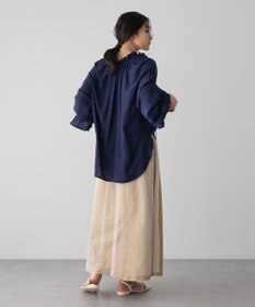 YECCA VECCA シャーリングギャザーリボンブラウス