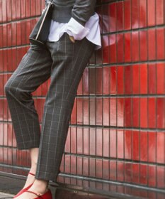 組曲 S 2WAYウォームストレッチ ストレートチェックパンツ