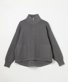 ANY L スウェットライクハーフジップニット