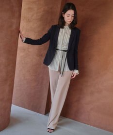 BEIGE， 【ロングセラー・新色追加】FLEUR / バックサテン イージーワイドパンツ