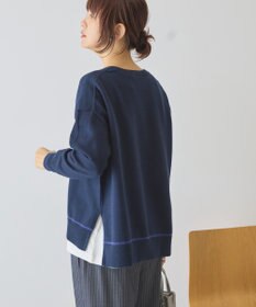 AMERICAN HOLIC バイカラークルーネックニットプルオーバー