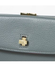 UNBILLION perche カラーコンビレザーかぶせ外がま口長財布