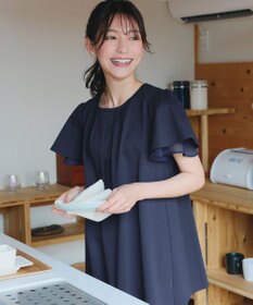 Tiaclasse 【UVケア・接触冷感】“あまラク” シフォンフレアスリーブカットソーチュニック