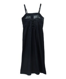 earth music&ecology バックレースアップデニムキャミワンピース