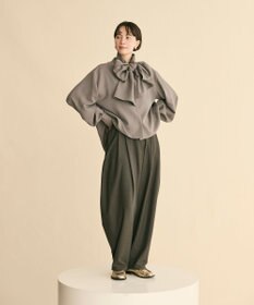 #Newans 【洗える】スラントフロントコクーンパンツ