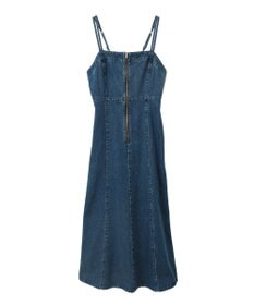 earth music&ecology バックレースアップデニムキャミワンピース
