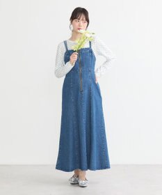 earth music&ecology バックレースアップデニムキャミワンピース