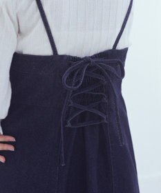 earth music&ecology バックレースアップデニムキャミワンピース