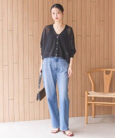 AMERICAN HOLIC ウォッシャブルショート丈シアーカーディガン