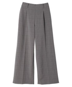 Green Parks きれいシルエットチェックワイドパンツ