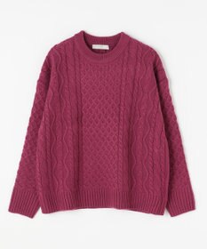 ANY L 【洗濯機可】ソフトタッチケーブルニット