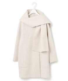 ICB ウールリバー ストール付きノーカラーコート