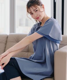 Tiaclasse 【UVケア・接触冷感】“あまラク” シフォンフレアスリーブカットソーチュニック