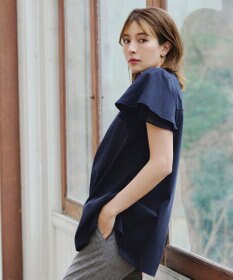 Tiaclasse 【UVケア・接触冷感】“あまラク” シフォンフレアスリーブカットソーチュニック