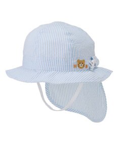 MIKI HOUSE HOT BISCUITS 【44-54cm】サッカー素材 ストライプ柄クロッシェ(帽子)