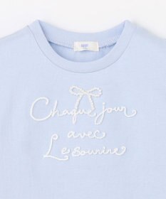 ANY KIDS 【洗濯機可能】肩あき ロゴ刺繍Tシャツ