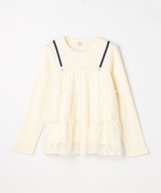 組曲 KIDS 【150-160㎝】スノウレースレイヤード トップス