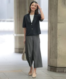 J.PRESS LADIES Vis/Peスパーク ハーフスリーブ ニットジャケット