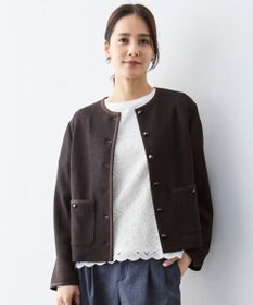 自由区 ライトカラミノーカラー ジャケット ダークブラウン