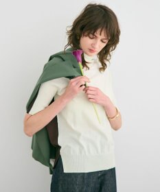 BEIGE， 【洗える】JULIE / シルク混カラーブロックタートルニット