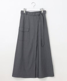 自由区 L 【カタログ掲載・接触冷感・UVカット・洗える】デニムライクボトムフレア スカート