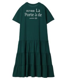 earth music&ecology バックロゴティアードワンピース