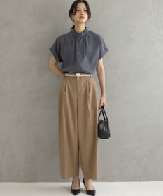 組曲 バウンディングシャーティング バンドカラーフリル ブラウス