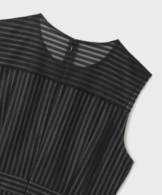 GRACE CONTINENTAL ストライプレースフレアドレス