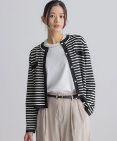 組曲 【WEB限定】クリアストレッチビジューレーン6分袖 ニット