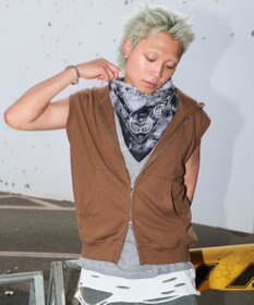 WEGO 【ユニセックス着用ITEM】ショートノースリーブZIPパーカー