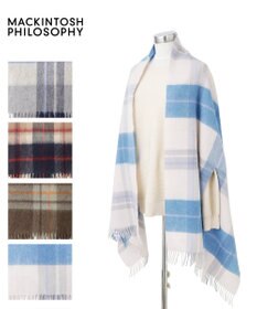 MOONBAT MACKINTOSH PHILOSOPHY ウール100%超大判チェックポンチョストール/幅70cm