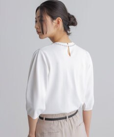 組曲 【WEB限定】クリアストレッチビジューレーン6分袖 ニット