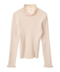 Green Parks ・ｓｗｉｎｇ　ｂｙ　フリルハイネックリブニット